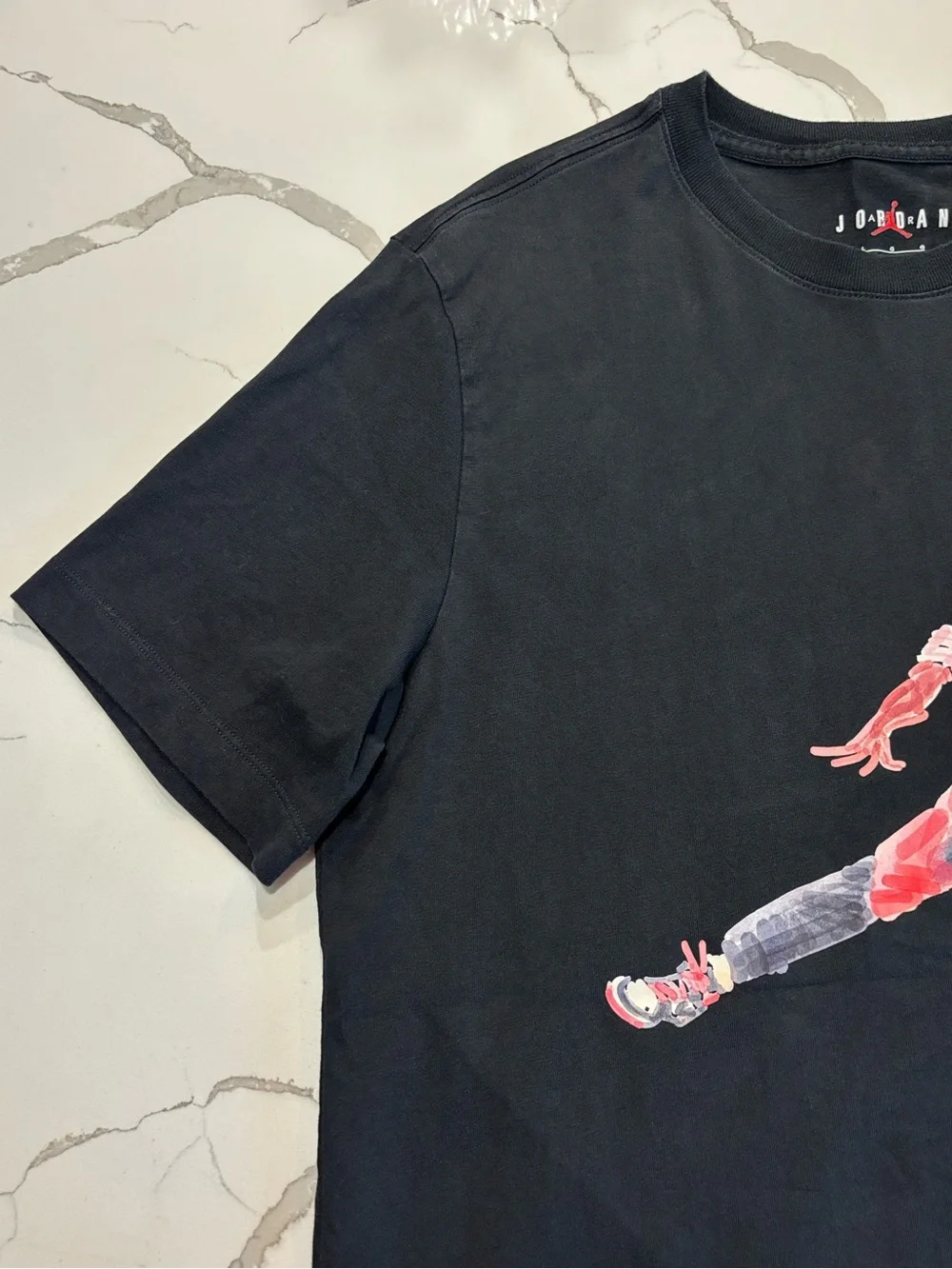 Jordan Soft Black Cotton Basketball Jumpman Graphic Tee T shirt Men’s Large